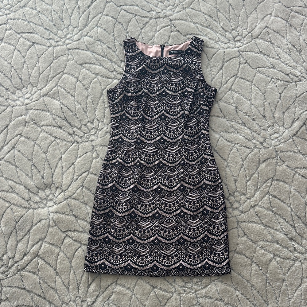 Guess Black and Pink Patterned Mini Dress